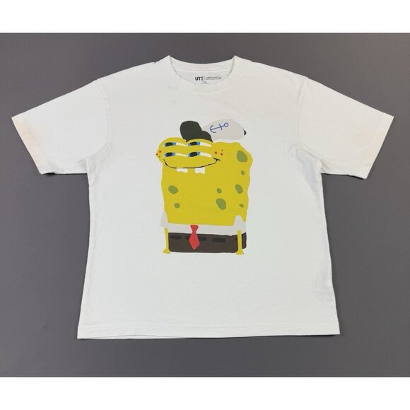 Uniqlo Spongebob Squarepants Cactus Plant Flea Market White Medium Tee Art Rare - Picture 1 of 16
